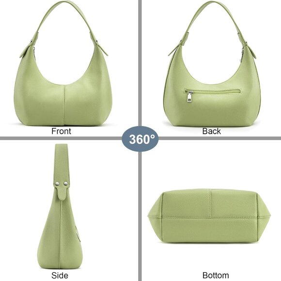 Crescent Shoulder Bag Vegan Leather Hobo Tote Multi-Pocket Casual Use - Picture 8 of 9